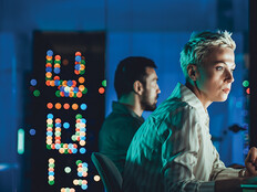 security team work in dark room