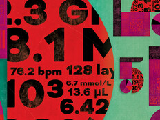 abstract illustration of data and the number five