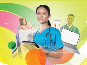 Collage of nurses and doctors