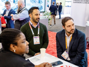 HIMSS25 attendees network on exhibit floor