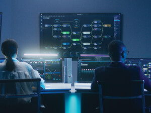 security team in high-tech computer room