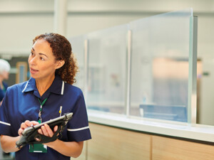 busy hospital lobby