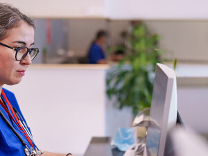 Healthcare provider using computer
