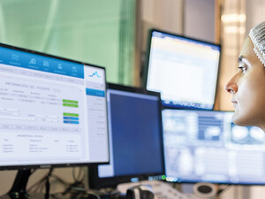 nurse inputting data