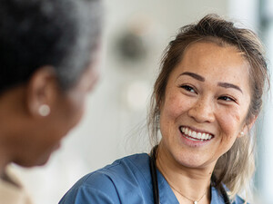 nurse visits with patient