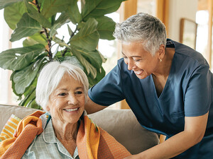 nurse taking care of senior