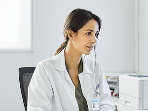 doctor on computer