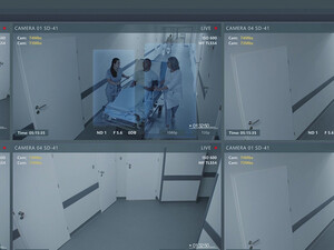 image of six camera feeds shown in security program