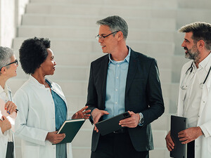 healthcare leaders in a discussion