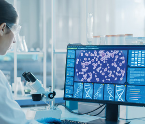 scientist uses AI for drug discovery research