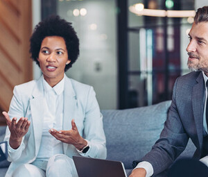 People collaborating in a meeting