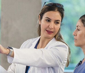 nurse and physician discuss data