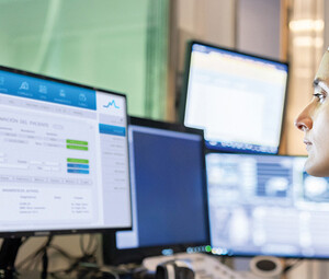 nurse inputting data